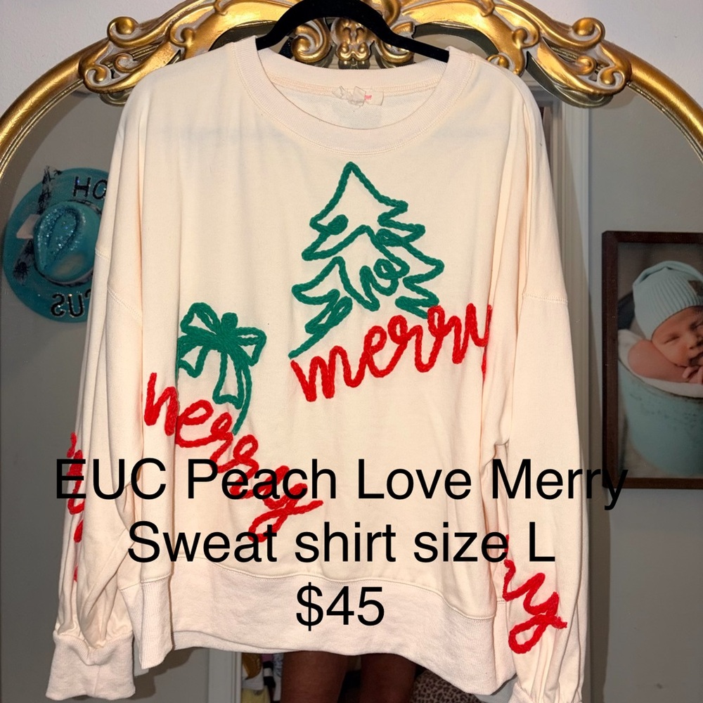 Peach Love California Cream Merry Sweatshirt
